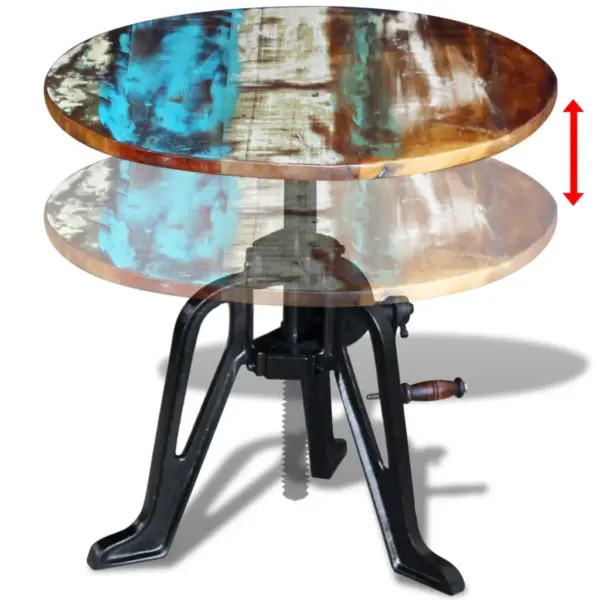 Reguleeritava kõrgusega lisalaud taaskasutatud puidust ja malmist, 60 x 42–63 cm – 8