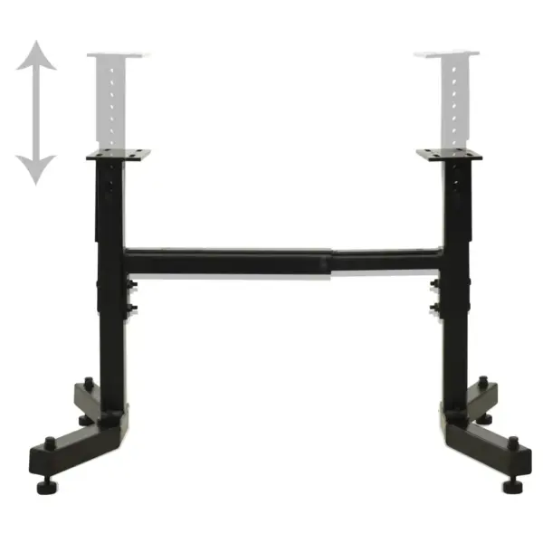 Reguleeritav terasest puidutreipingi alus, must, pikkus 565–930 mm – 3