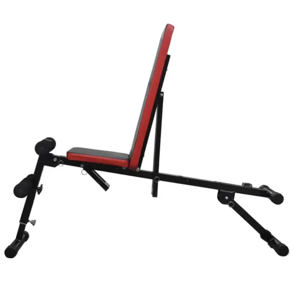 Reguleeritav treeningpink kangi ja hantlikomplektiga, 60,5 kg, must-punane, terasraam – 2