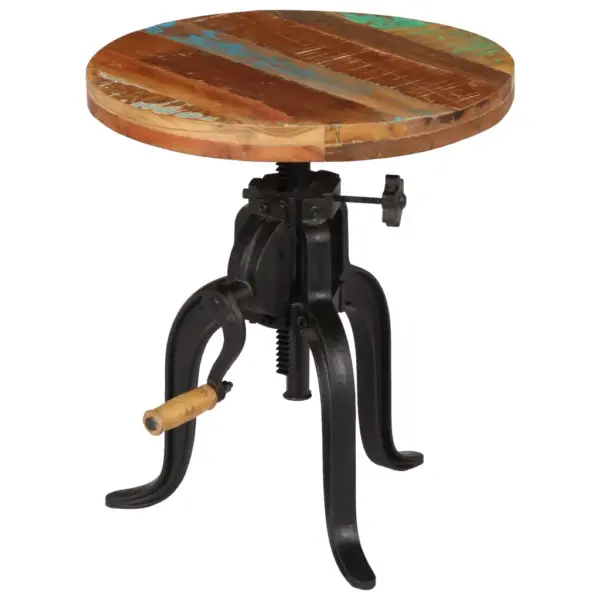 Reguleeritava kõrgusega lisalaud taastatud puidust ja malmist, 45 x 45–62 cm – 8