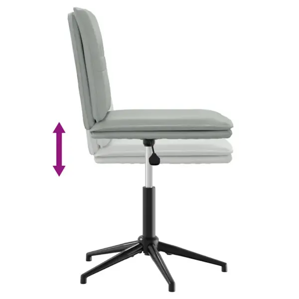 Reguleeritava kõrgusega söögitoolid, 2 tk, helehall samet, metallraam, 44 x 50 x 74–84 cm – 7