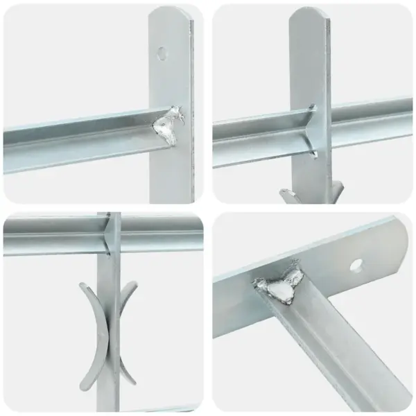 Reguleeritavad akende turvatrellid, tsingitud teras, hõbedane, 2 põiktrelliga, horisontaalne, 300 x 500–650 mm – 4