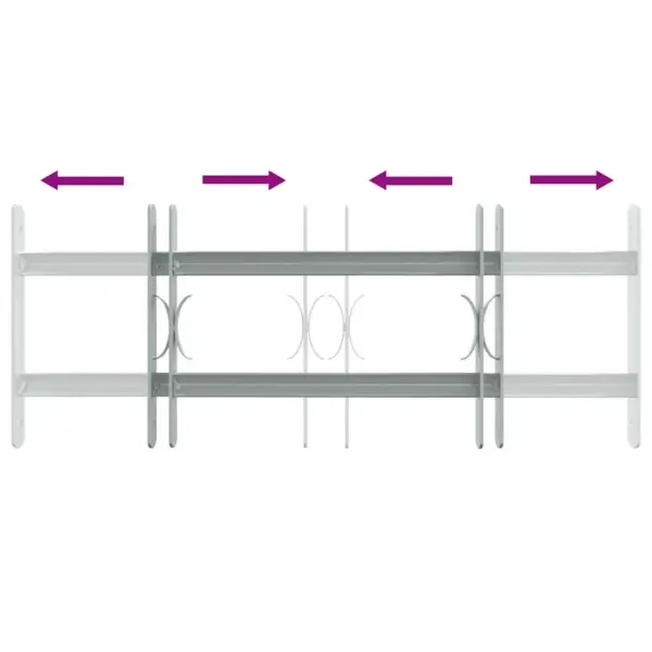 Reguleeritavad akende turvatrellid, tsingitud teras, hõbedane, 2 põiktrelliga, horisontaalne, 300 x 500–650 mm – 5