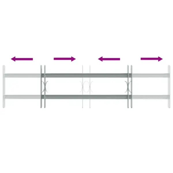 Reguleeritavad akende turvatrellid kahe ristlatiga, tsingitud teras, hõbedane, 300 x 700–1050 mm – 5