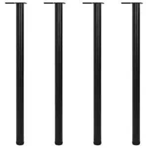 Reguleeritavad mustad lauajalad, 4 tk, rauast toru, 110 cm