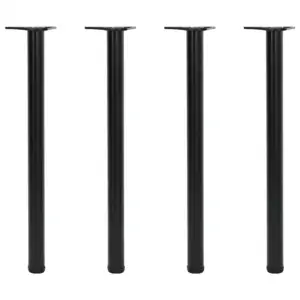 Reguleeritava kõrgusega lauajalad, 4 tk, must raud, 60 x 870 mm