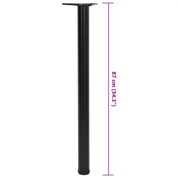 Reguleeritava kõrgusega lauajalad, 4 tk, must raud, 60 x 870 mm – 7