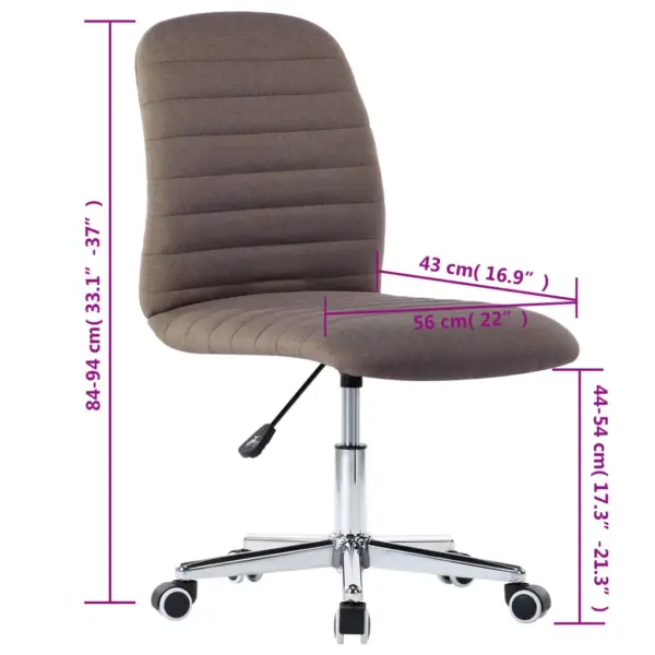 Reguleeritavad ratastega söögitoolid 2 tk, pruunikashall kangas, 56 x 43 x 84–94 cm – 10