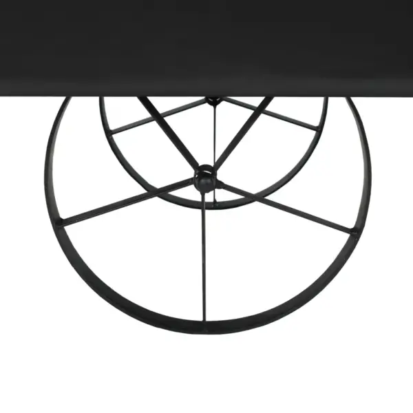 Reisikirstu stiilis kohvilaud ratastega, must, MDF, kunstnahk ja okaspuit, 110 x 55 x 43 cm - 6
