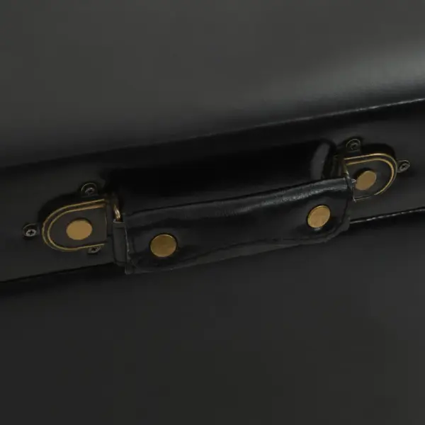 Reisikirstu stiilis must kohvilaud panipaigaga, MDF, kunstnahk ja teras, 102 x 51 x 48 cm – 8