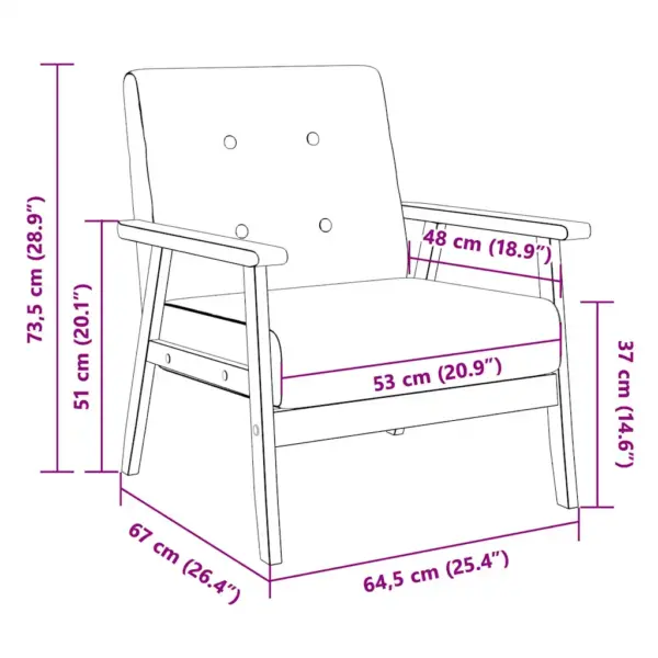 Retrostiilis tugitool musta kunstnahaga, puitraam, 64,5 x 67 x 73,5 cm – 7