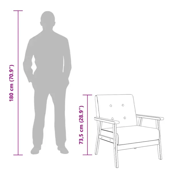 Retrostiilis tugitool musta kunstnahaga, puitraam, 64,5 x 67 x 73,5 cm – 8