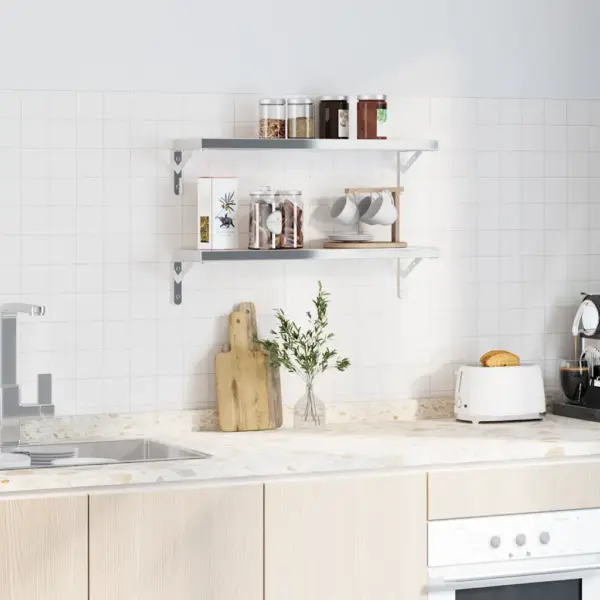 Riiulikandurid 4 tk, hõbedane roostevaba teras, 20 x 2,5 x 14 cm – 5