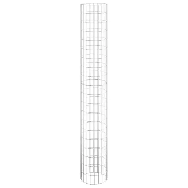 Ringikujuline gabioon-taimelava, 3 tk, hõbedane tsingitud teras, Ø 30 x 200 cm – 4