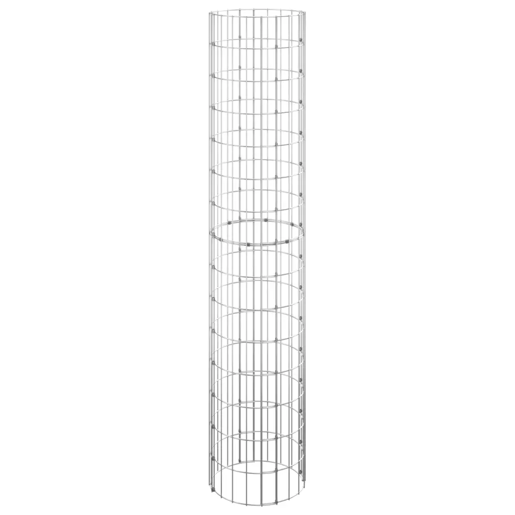 Ringikujulised gabioon-taimelavad, 3 tk, tsingitud teras, hõbedane, Ø 30 x 150 cm