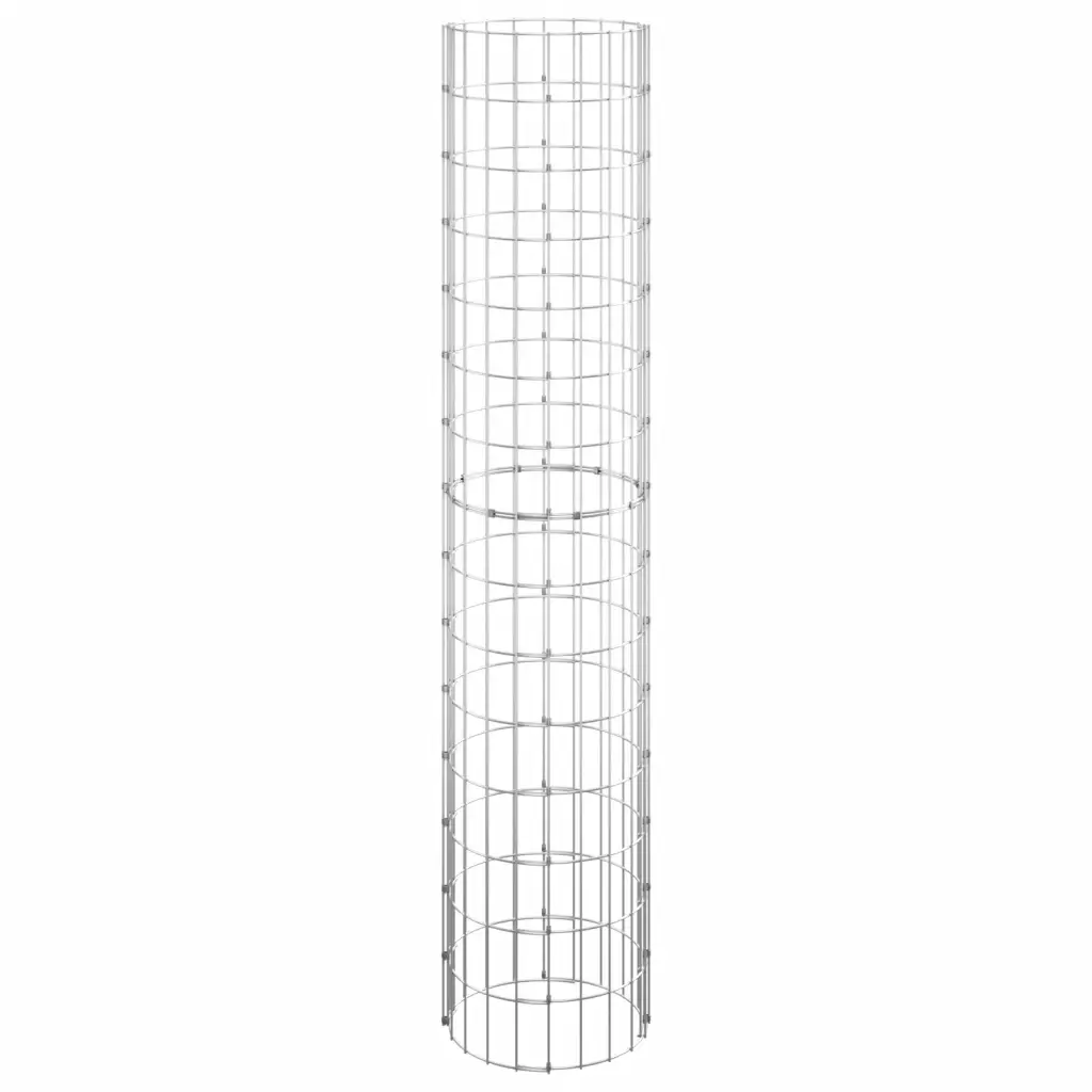 Ringikujulised gabioon-taimelavad, 3 tk, tsingitud teras, hõbedane, Ø 30 x 150 cm