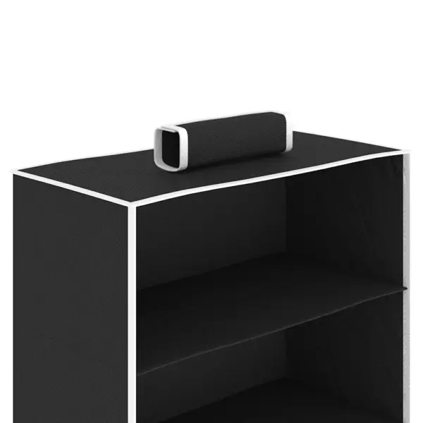 Rippuvad kapikorrastajad, 2 tk, 10 riiuliga, must-valge kangas, 30 x 15 x 120 cm – 7