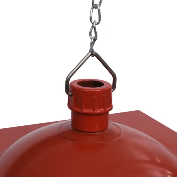 Rippuv LED-jõululatern lumesaju ja meloodiaga, jõuluvanaga, punane, PVC/metall, 27 x 27 x 45 cm, keti pikkus 1,5 m – 5