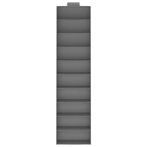 Rippuvad kapikorraldajad, 2 tk, 10 riiuliga, hall-valge kangas, 30 x 15 x 120 cm – 4