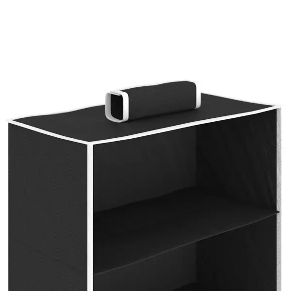 Rippuvad kapikorrastajad garderoobi, 2 tk, 6 riiulit, kangas, must ja valge – 7