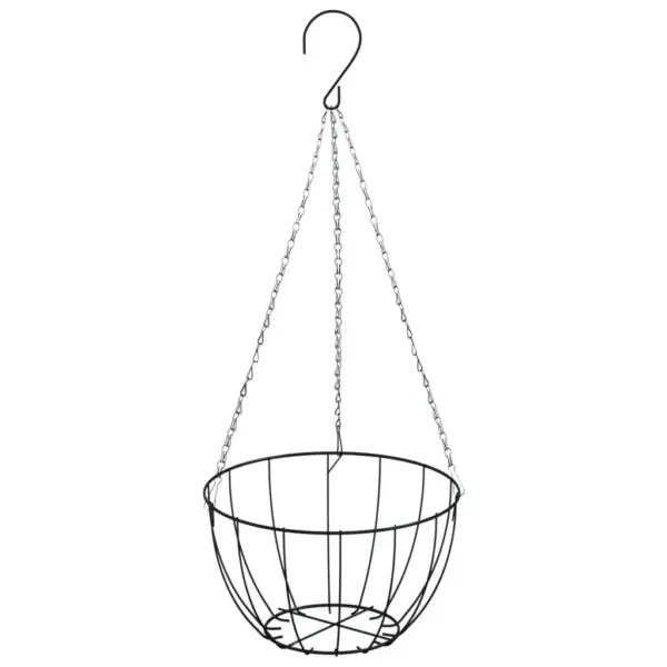 Riputatavad taimekorvid kookosvoodriga, 4 tk, must, Ø 40 x 63 cm – 5