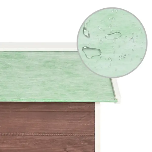 Robotniiduki garaaž täiskuusepuidust, pruun-valge, 72 x 87 x 50 cm – 8