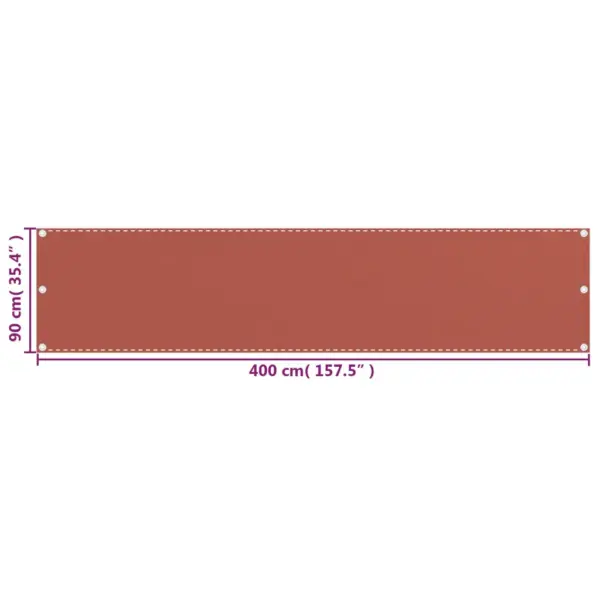 Rõdu privaatsusvõrk HDPE-st, terrakota, 90 x 400 cm – 5