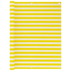 HDPE rõdusirm privaatsuseks, kollane-valge, 120 x 500 cm