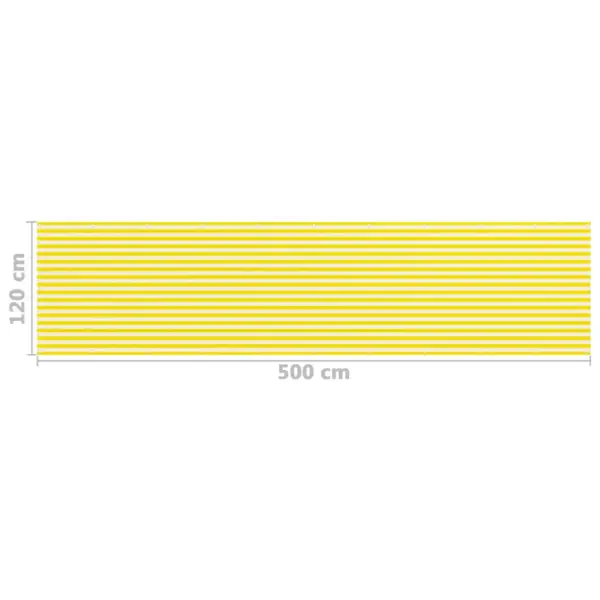HDPE rõdusirm privaatsuseks, kollane-valge, 120 x 500 cm – 5