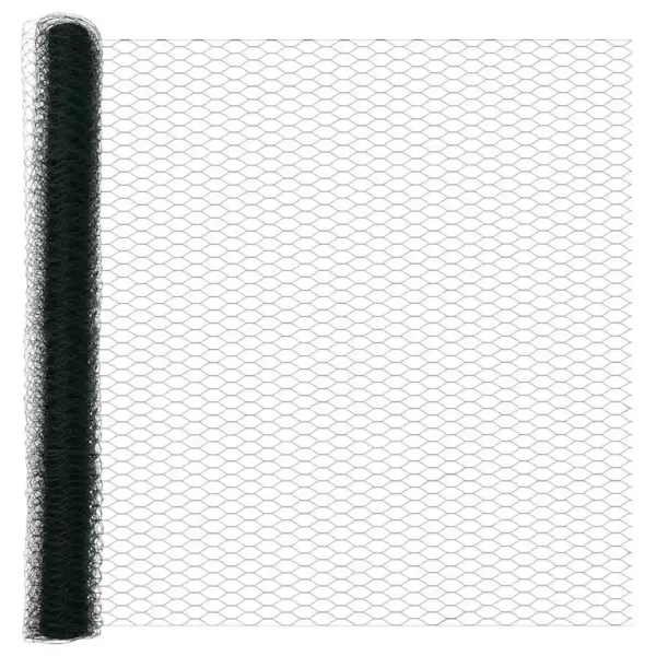 Roheline aiavõrgu ja postide komplekt, teras ja PVC, 50 x 1,6 m – 6