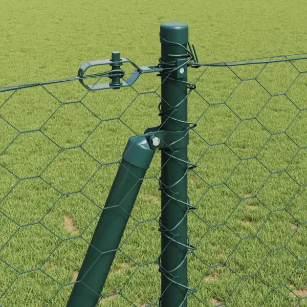 Roheline aiavõrgu ja postide komplekt, teras ja PVC, 10 x 1,2 m, 50 mm silmaga – 5