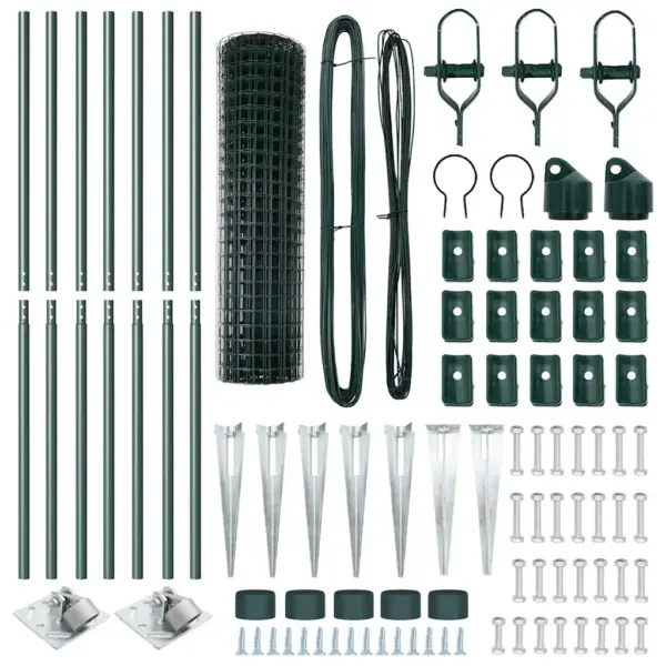 Eurovõrkaia komplekt postidega, roheline teras, 1,2 x 10 m – 6