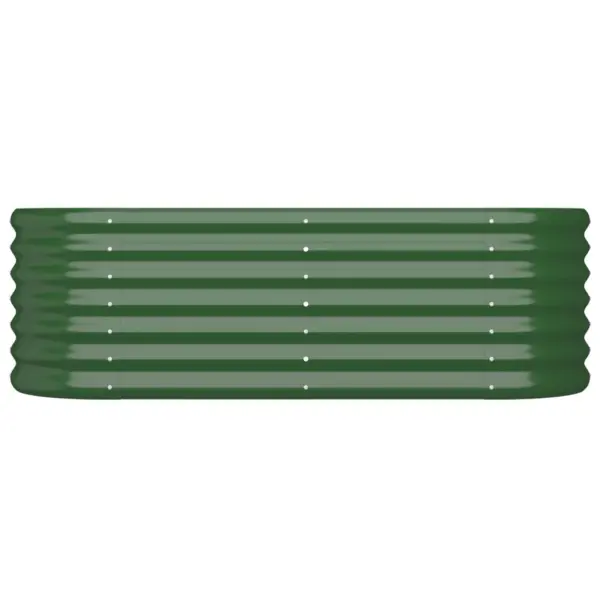 Roheline ovaalne aia taimelava, galvaniseeritud teras, 114 x 40 x 36 cm – 3