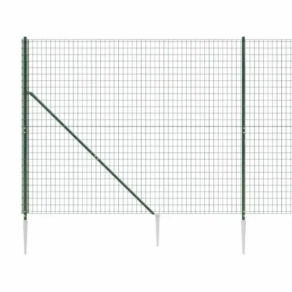Roheline traataia komplekt vaiadega, PVC-kattega teras, 2 x 25 m – 5