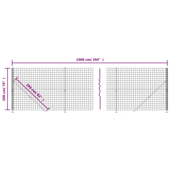 Roheline PVC-kattega traataed maaäärikutega, 2 x 10 m - 6