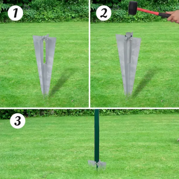 Roheline PVC-kattega euroaia komplekt vaiadega, 10 x 1,5 m – 4