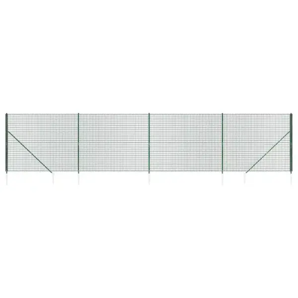 Traatvõrkaed vaiadega kinnistu ja aediku jaoks, roheline, PVC-kattega tsingitud teras, 2 x 10 m – 2