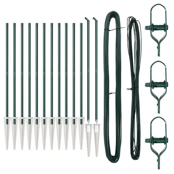 Roheline terasest aiapostide komplekt traataiale, 13 tk, 170 x 3,2 cm – 4