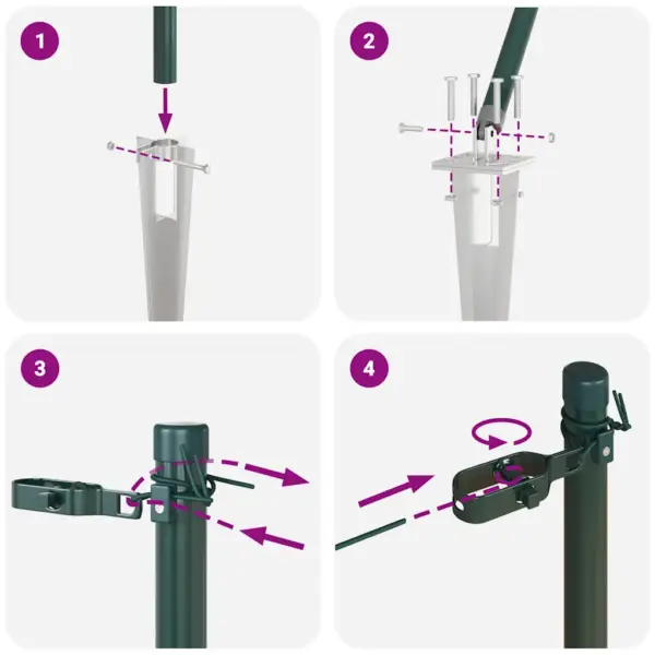 Roheline terasest aiapostide komplekt traataiale, 13 tk, 170 x 3,2 cm – 9
