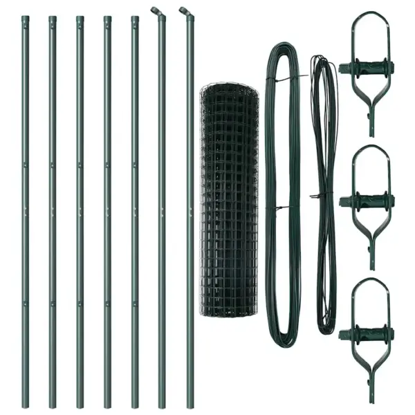 Roheline terasest võrkaiakomplekt postidega, 1,2 x 10 m – 5