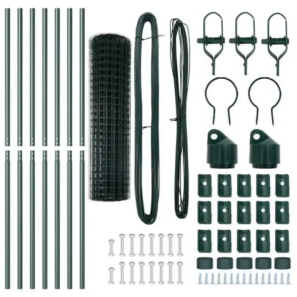 Roheline terasest võrkaiakomplekt postidega, 1,2 x 10 m – 6