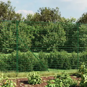 Roheline PVC-kattega traataia komplekt vaiadega, 1,6 x 10 m