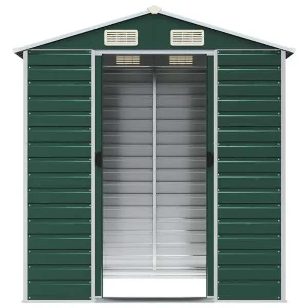 Roheline tsingitud terasest aiakuur ventilatsiooniavadega, 191 x 130 x 198 cm – 5