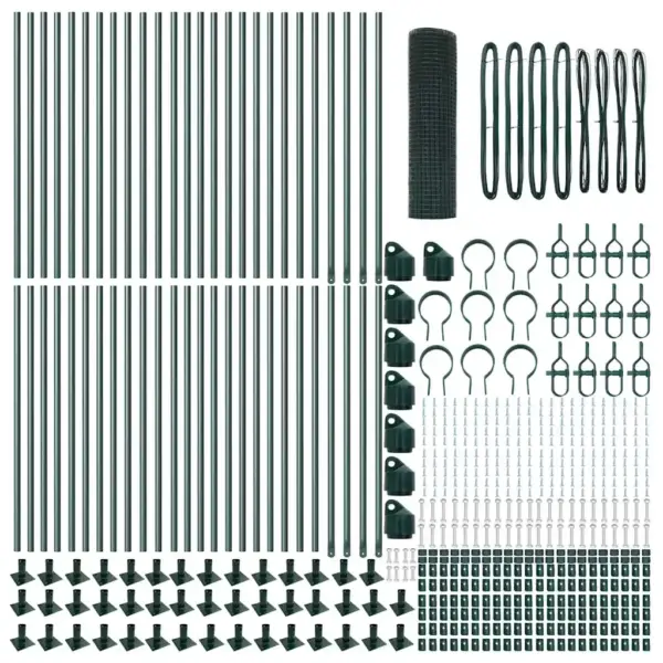 Roheline võrkaia komplekt terastraadist PVC-kattega, 100 x 0,5 m, silm 16 x 16 mm – 6