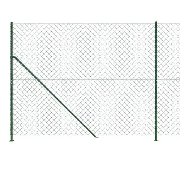 Roheline võrkaia komplekt äärikutega, PVC-kattega terastraat, 1,6 x 25 m – 5