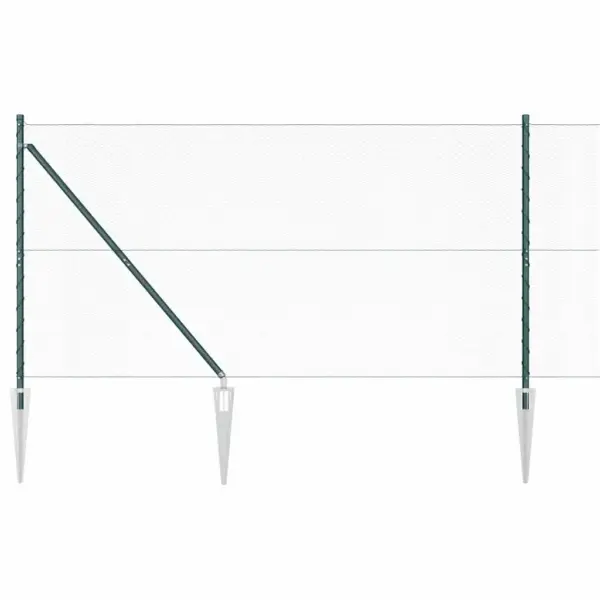 Roheline võrkaia komplekt postidega, teras ja PVC, 50 x 1,4 m, 13 mm silmaga – 7