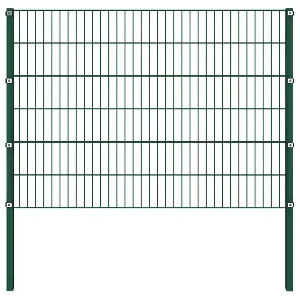 Võrkaia paneelide komplekt postidega, roheline pulbervärvitud raud, 12 paneeli, 6,8 x 1,2 m – 2