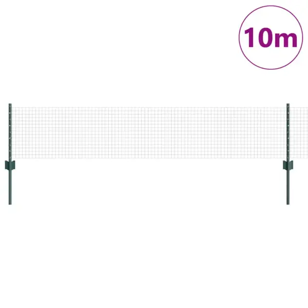 Roheline võrkaiakomplekt postidega, teras ja PVC, 0,4 x 10 m – 3