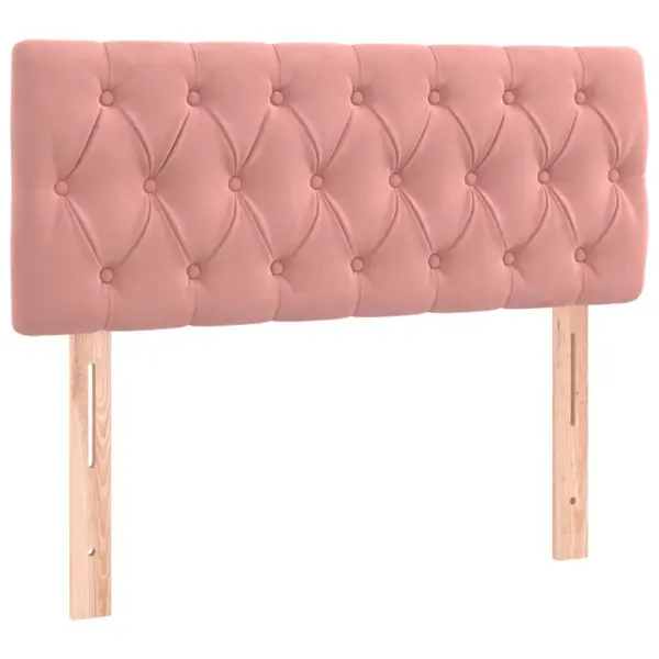 Ühe inimese kontinentaalvoodi LED-valgustusega, roosa samet, madratsi ja kattemadratsiga, 90 x 190 cm – 7