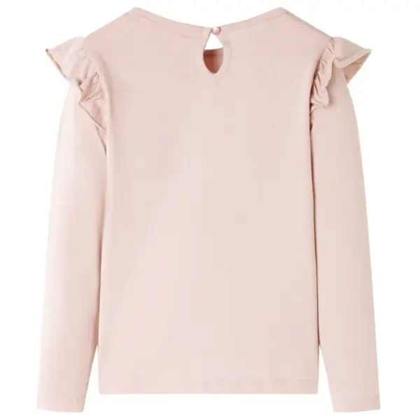 Pikkade varrukatega roosa lastesärk varblastega, 100% puuvill, suurus 92 – 2